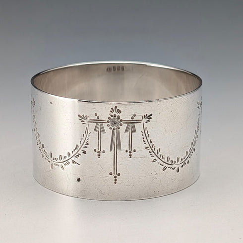 1914年英國古董純銀餐巾環,30克,TH Hazlewood,帶盒