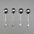 1929 British Antique Cut Glass Dish and Sterling Silver Spoon Set of 4, Joseph Rodgers & Sons, Case Included