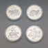 British Isle of Man Silver Crown Coins, Cat History Series: Set of 4, PobjoyMint, with Case and Instructions