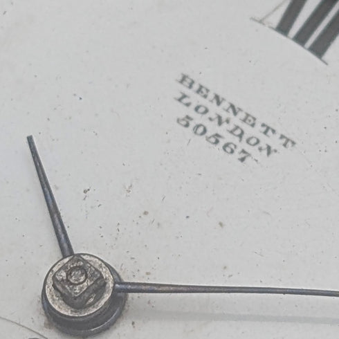 1864年英國約翰貝內特古董鑰匙上弦懷錶,銀色鏤空錶盤,走時良好