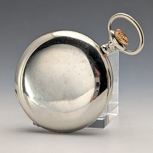 1910年代瑞士古董無牌8日鏈懷錶,合金錶殼,走時良好