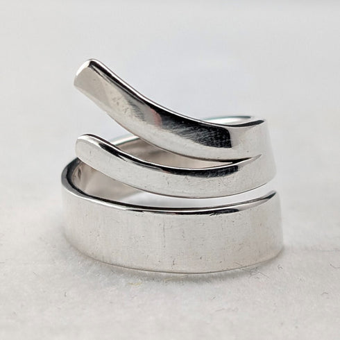 復古純銀螺旋纏繞戒指(14號)