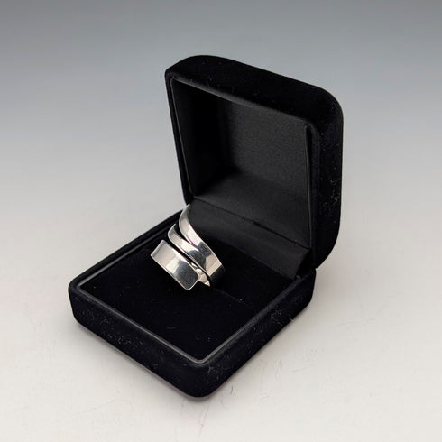 復古純銀螺旋纏繞戒指(14號)