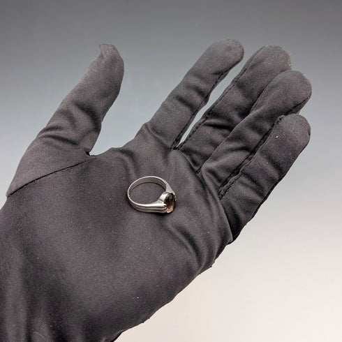 復古純銀煙晶戒指(14號)