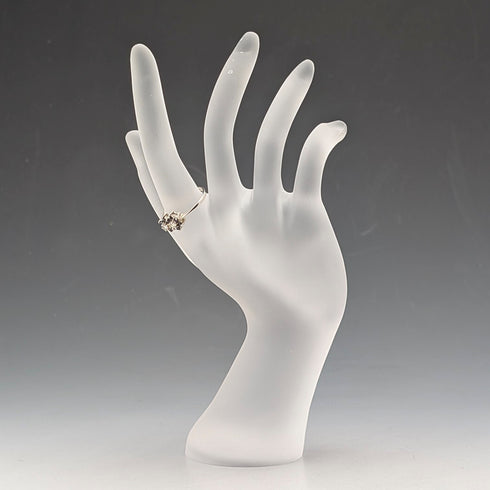 英国ヴィンテージ 純銀製 ブルー&クリア ダブルクラスター リング (11号)指輪