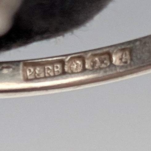 英国ヴィンテージ 純銀製 ブルー&クリア ダブルクラスター リング (11号)指輪