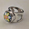 Vintage Scottish Sterling Silver Caithness Glass Millefiori Ring (Size 15)