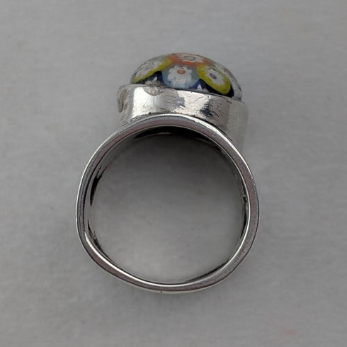 スコットランド ヴィンテージ 純銀製 ケイスネス・グラス ミルフィオリ リング(15号)指輪