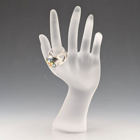 スコットランド ヴィンテージ 純銀製 ケイスネス・グラス ミルフィオリ リング(15号)指輪