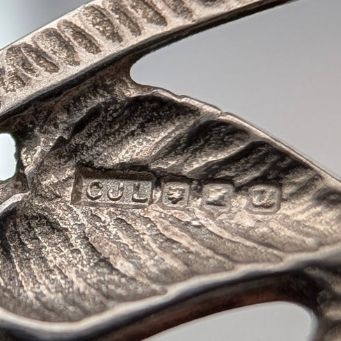 復古純銀麥金托什玫瑰新藝術風格橢圓形胸針