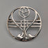 Vintage Sterling Silver Mackintosh Rose Art Nouveau Round Brooch