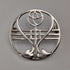 Vintage Sterling Silver Mackintosh Rose Art Nouveau Round Brooch