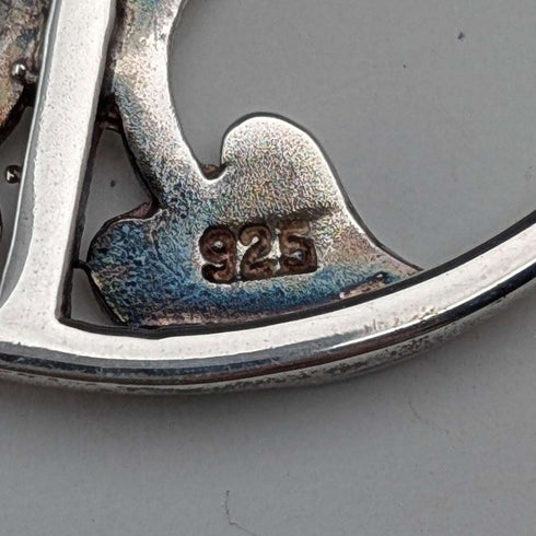 Vintage Sterling Silver Mackintosh Rose Art Nouveau Round Brooch
