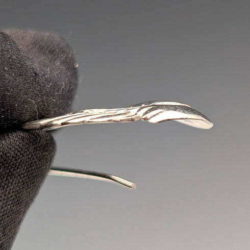 復古純銀明日香圖案水滴耳環