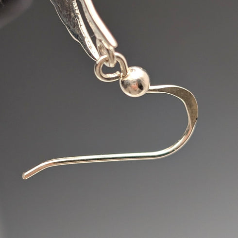 復古純銀明日香圖案水滴耳環