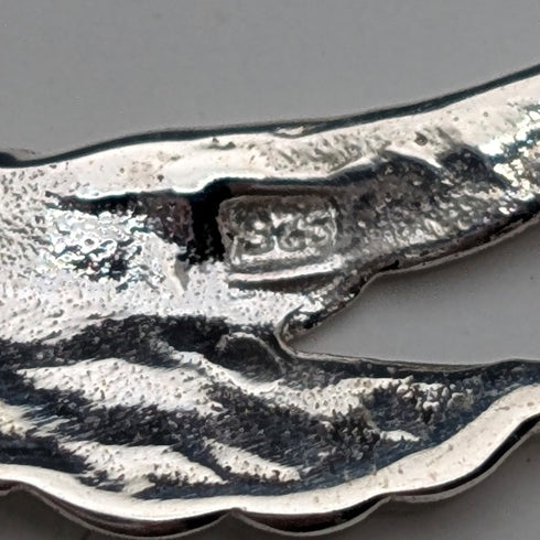 復古純銀明日香圖案水滴耳環