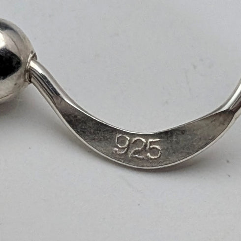 復古純銀明日香圖案水滴耳環