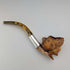 1915 British Antique Hand-Carved Female Smoking Pipe Figurine, Made in Meersham, with Pure Silver Decoration