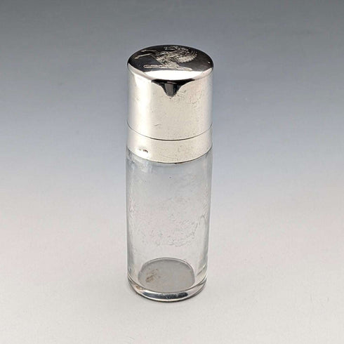 1879年 英国アンティーク 純銀製ペガサス紋章蓋 ガラス香水瓶 Thomas Johnson I/II