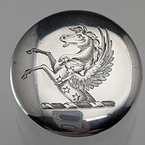 1879年英國古董純銀玻璃香水瓶,飾有飛馬圖案,托馬斯·約翰遜 I/II