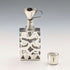Vintage British Silver Overlay Small Perfume Bottle & Sterling Silver Funnel Set by Ari D Norman