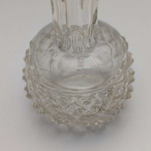 1897年 英国アンティーク カットガラス&純銀装飾 小型一輪挿し 花瓶ペア