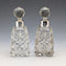 1922 British Antique Sterling Silver Cut Glass Perfume Bottles, Pair, Arthur Graf
