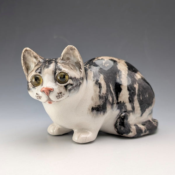 British Winstanley Kensington Cat, Tabby, Ceramic Figurine (Size 2)