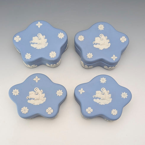 英國韋奇伍德復古星星碧玉器盒套裝(4件),淺藍色