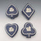 British Vintage Wedgwood Jasperware Playing Card Box Set of 4, Portland Blue