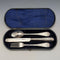 Antique British sterling silver cutlery set, circa 1866, 110g total weight, in case, Martin, Hall & Co.