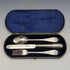 Antique British sterling silver cutlery set, circa 1866, 110g total weight, in case, Martin, Hall & Co.