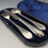 Antique British sterling silver cutlery set, circa 1866, 110g total weight, in case, Martin, Hall & Co.