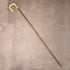 Vintage large curved handle hazel shaft shepherd's walking stick, 132cm