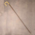 Vintage large curved handle hazel shaft shepherd's walking stick, 132cm