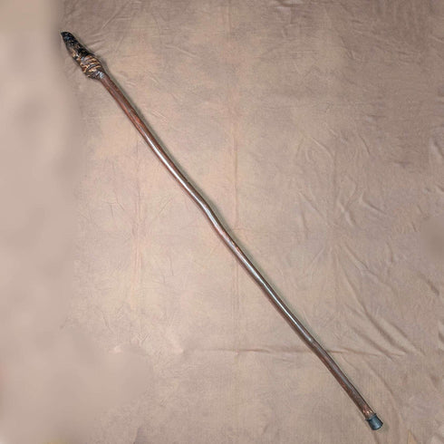 ヴィンテージ 天然木 フクロウ彫刻ハンドル ハイキングステッキ 杖 129cm