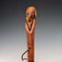 Vintage Natural Wood Hiking Stick with Leather Strap, 124cm