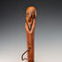 Vintage Natural Wood Hiking Stick with Leather Strap, 124cm