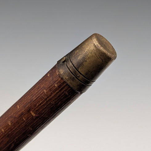 Vintage large curved handle hazel shaft shepherd's walking stick, 132cm