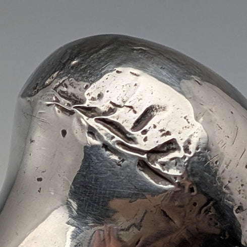 British antique black shaft sterling silver plain rondelle handle walking stick, 87cm