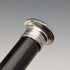 1874 British Antique Walking Stick with Black Shaft and Sterling Silver Engraved Rondelle Handle, 82cm