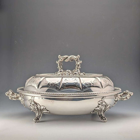 1870年頃 英国アンティーク シルバープレート製 オーバル型 エントレーディッシュ MARTIN HALL