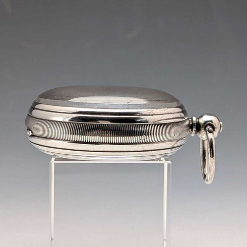 1873年 英国アンティーク 装飾ダイヤル 鍵巻き 懐中時計 直径54mm Isaac Goldman ジャンク品