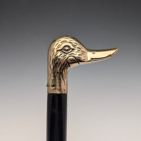 ヴィンテージ ブラックシャフト ダッグヘッドハンドル ステッキ 93cm