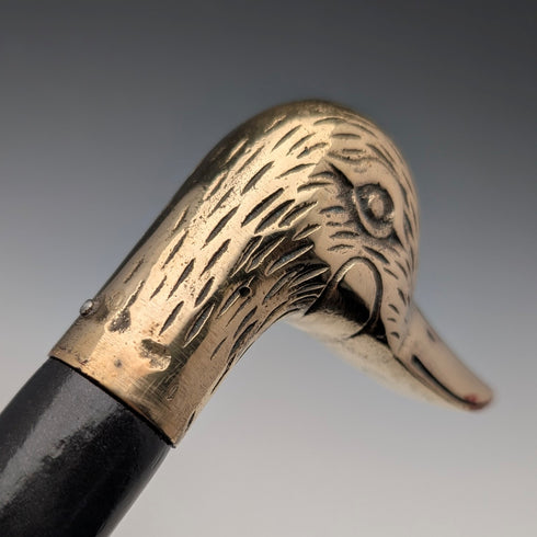 ヴィンテージ ブラックシャフト ダッグヘッドハンドル ステッキ 93cm