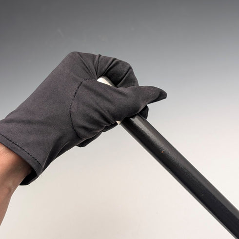 1929年 英国ヴィンテージ ブラックシャフト 純銀ロンメルハンドル ステッキ 89cm