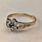 British Vintage K9 Gold Cubic Zirconia Flower Design Ring (Japan size 11)