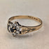 British Vintage K9 Gold Cubic Zirconia Flower Design Ring (Japan size 11)