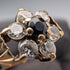 British Vintage K9 Gold Cubic Zirconia Flower Design Ring (Japan size 11)