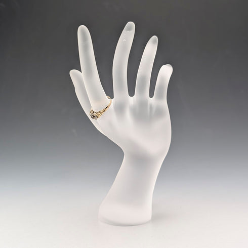 British Vintage K9 Gold Cubic Zirconia Flower Design Ring (Japan size 11)